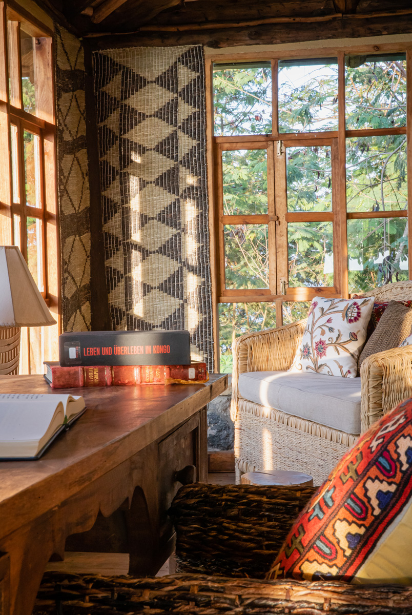 The Dian Fossey Map Room at Virunga Lodge
