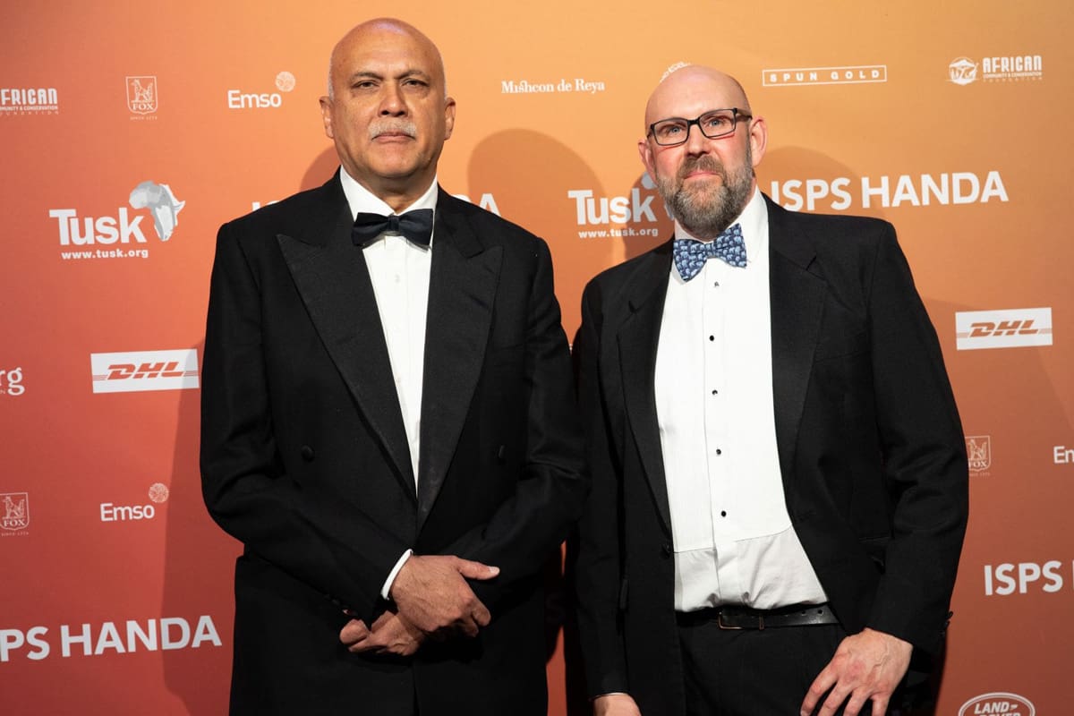 Praveen Moman, Founder Volcanoes Safaris with Dan Bucknell COO Tusk Trust