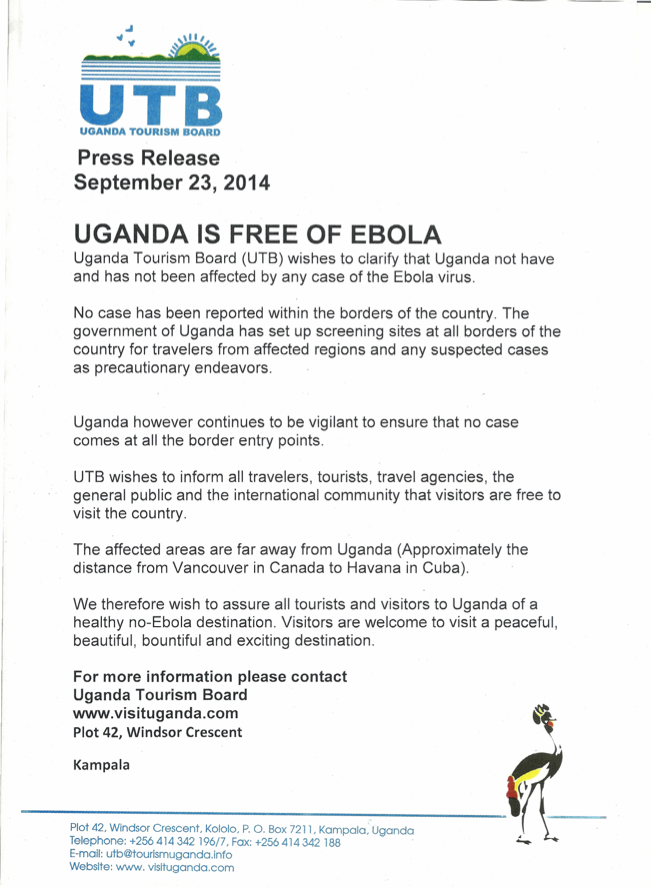 UTB Ebola Press Release