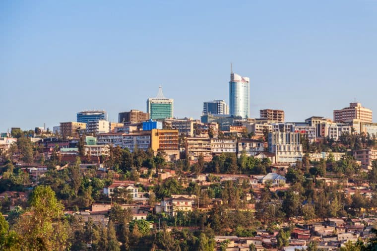 Panoramic view at the city business district of Kigali, Rwanda, 2016
