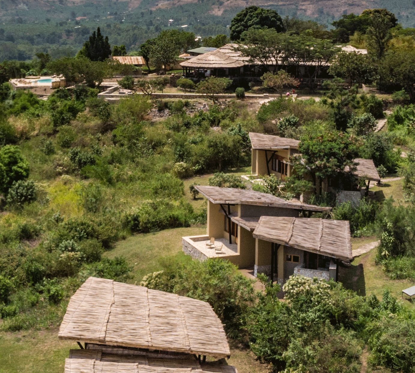 Kyambura Gorge Lodge Aerial View